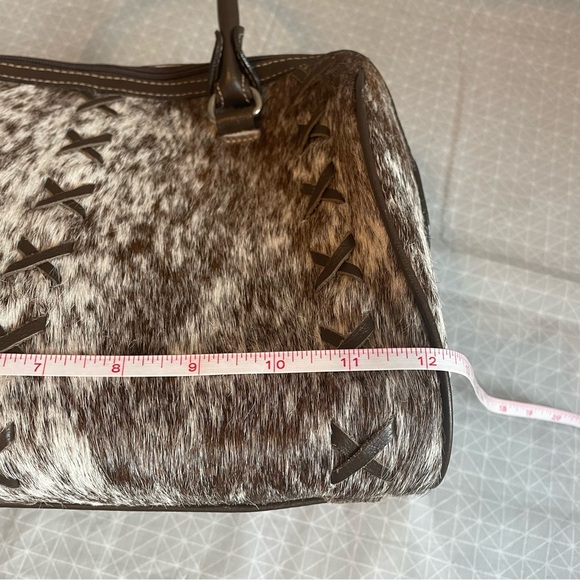 Flavia Maria Spotted Pony Hair on Hide Satchel - Picture 10 of 13